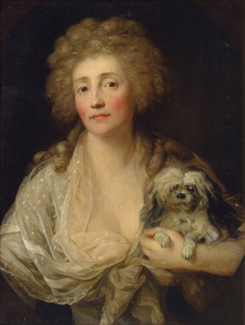 Anna Oraczewska portréja a kutyával, 1789 alkotó: Anton Graff