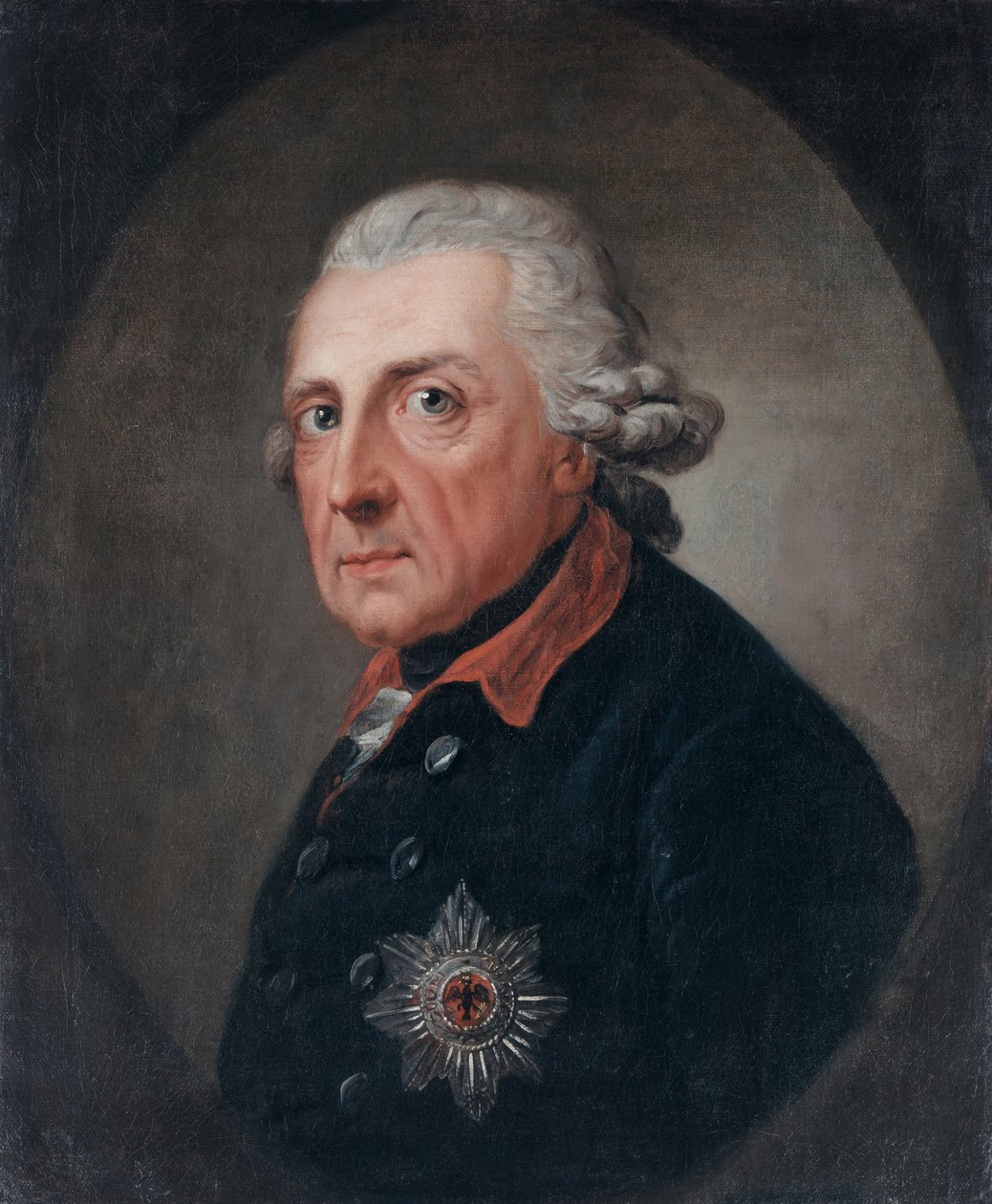 II. Frigyes porosz portréja 1712-1786, 1781-1783. alkotó: Anton Graff