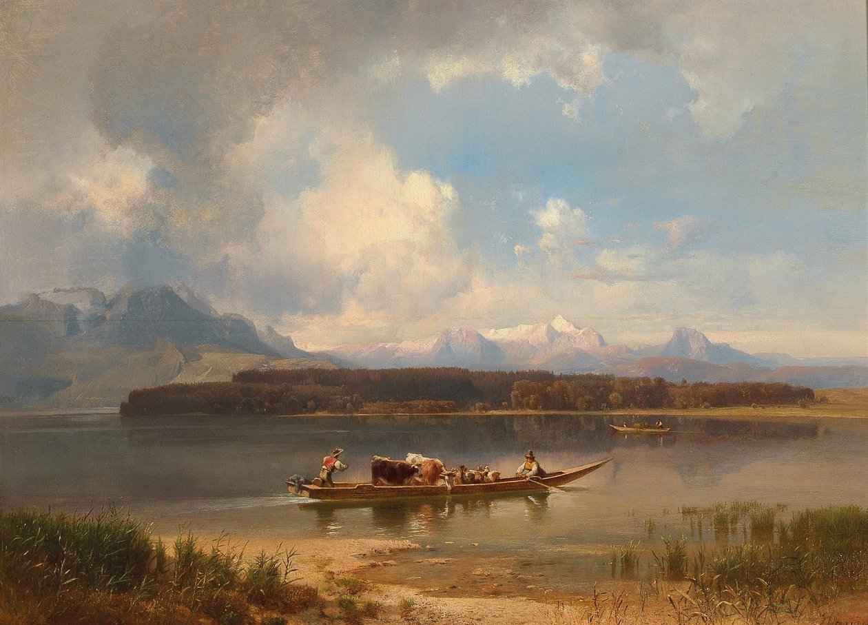 Német: Chiemsee-tó ősszel alkotó: Anton Hansch