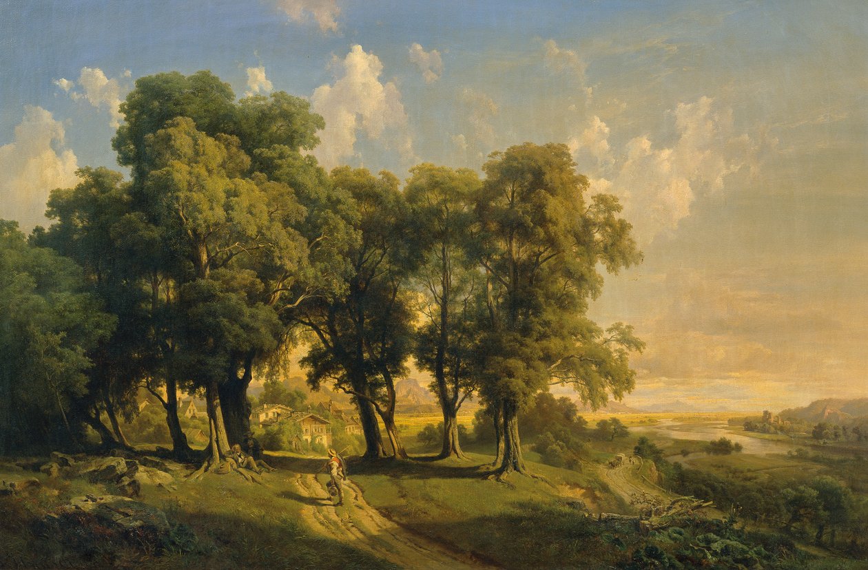 Unter den Linden (esti táj) alkotó: Anton Hansch