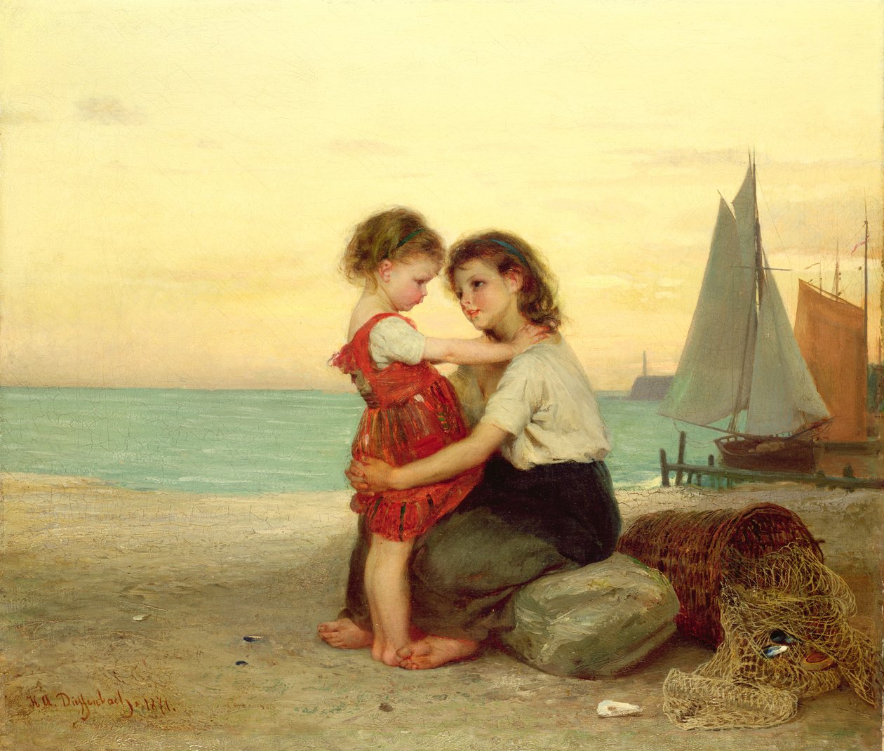 Nővérek a tengerparton, 1871 alkotó: Anton Heinrich Dieffenbach