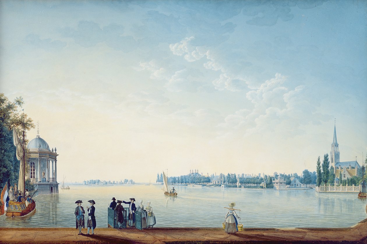 Havenrak Broekbe Waterlandben, vagy Zwolle városa az Ijssel partján Hollandiában, 1814 alkotó: Anton Ignaz Melling
