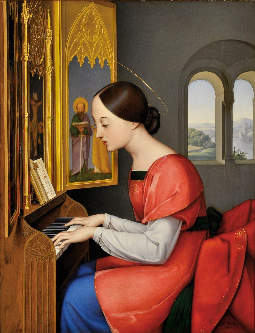 Római Szent Cecília orgonán – Anton Josef Drager (Joseph Anton Draeger) festménye (1794-1833) alkotó: Anton Josef Dräger