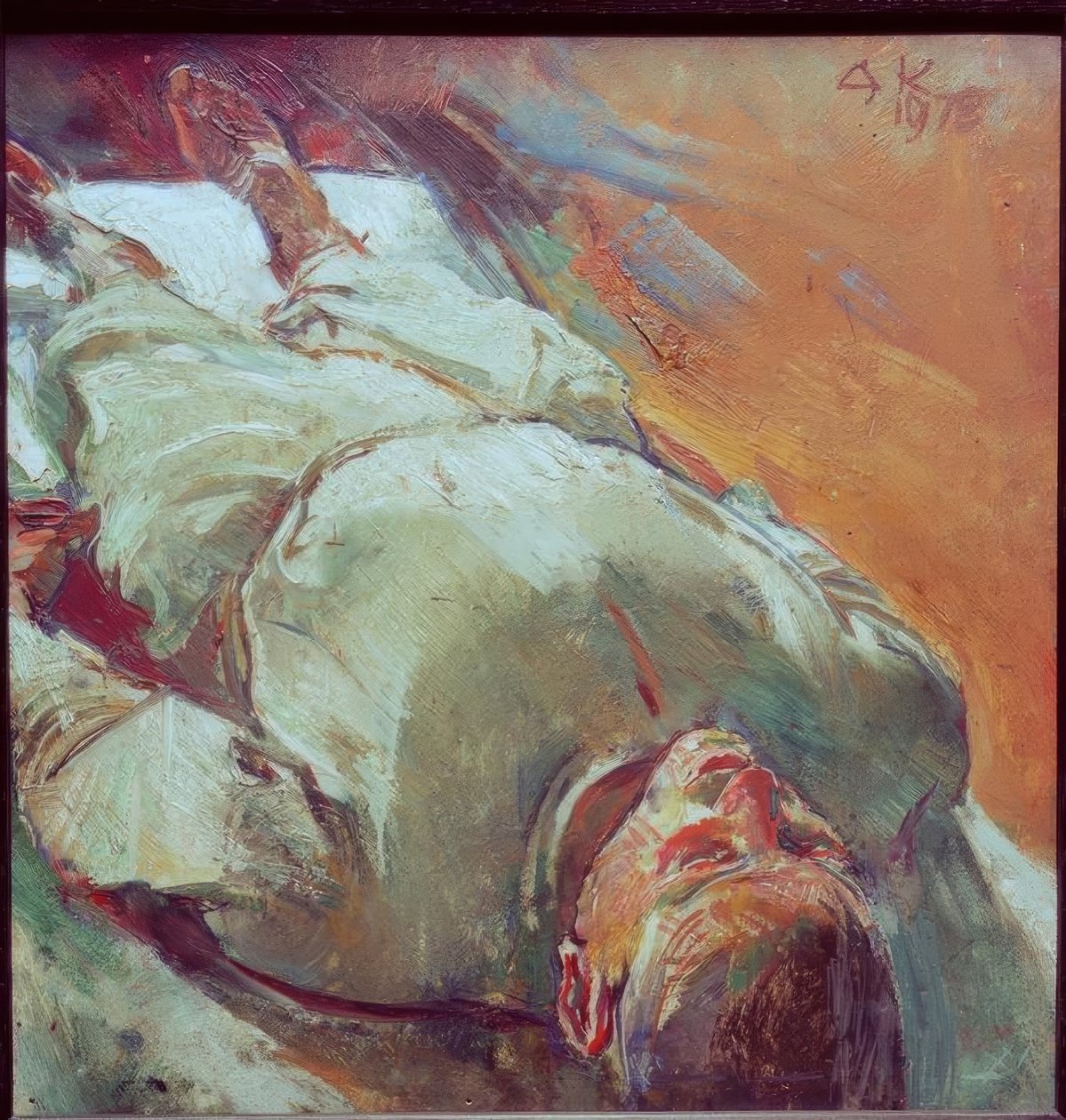 Fekvő alkotó: Anton Kolig