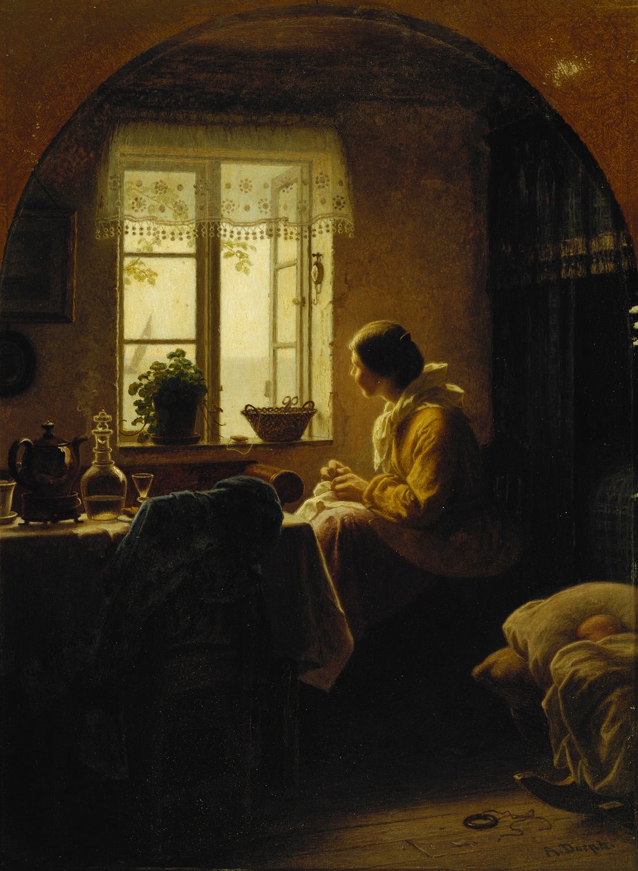 Az ablaknál, alkotó: Anton Laurids Johannes Dorph