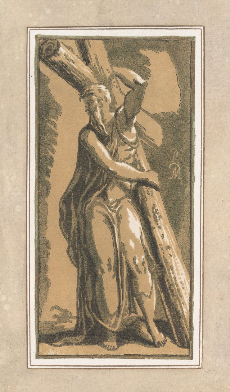 Szent András, előre fordítva, feje balra, 1749 előtt. alkotó: Anton Maria Zanetti