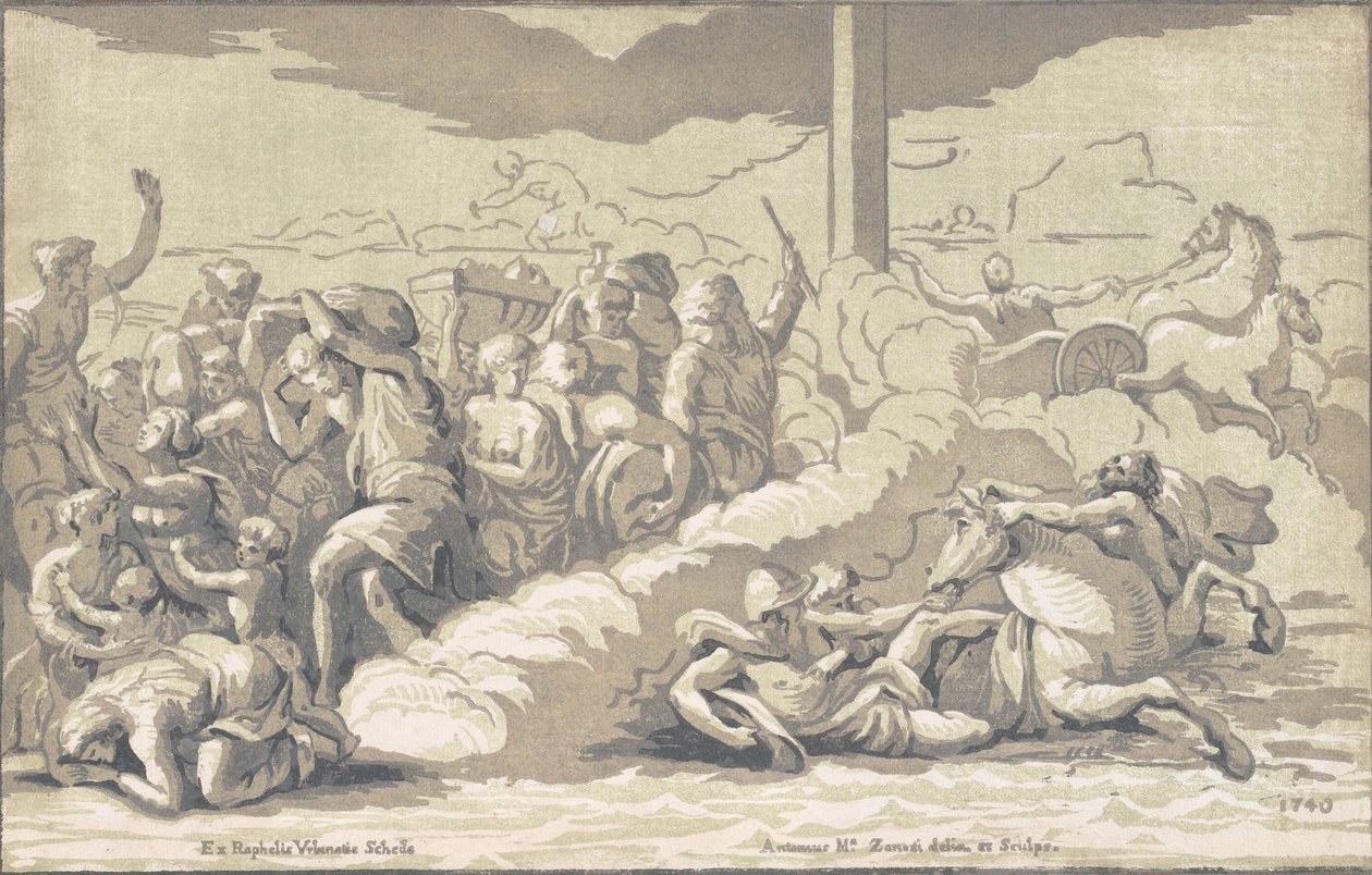 Az izraeliták a Vörös-tengeren átkelve kb. 1740. alkotó: Anton Maria Zanetti