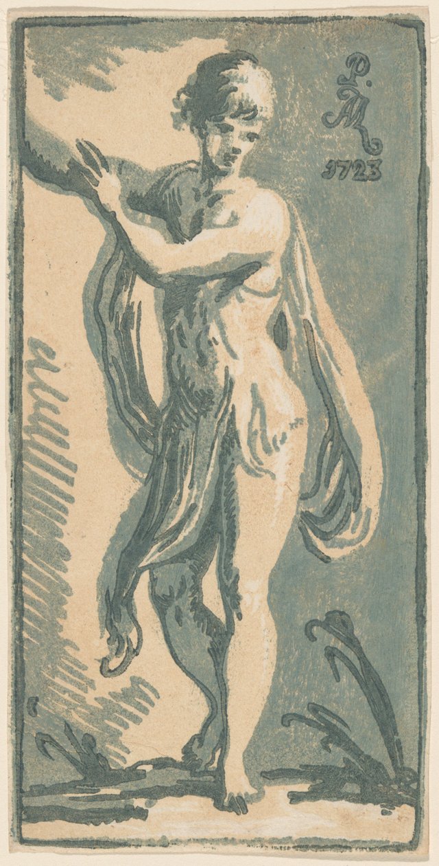 Egy álló fiatal, aki jobbra intett alkotó: Anton Maria Zanetti I, after Parmigianino