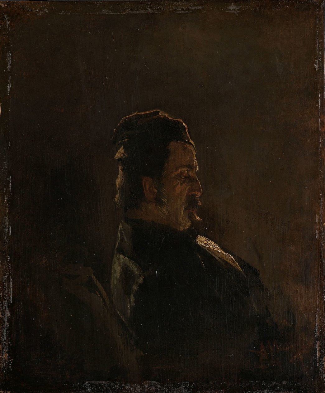 Pieter Frederik van Os festő portréja alkotó: Anton Mauve (signed by artist)