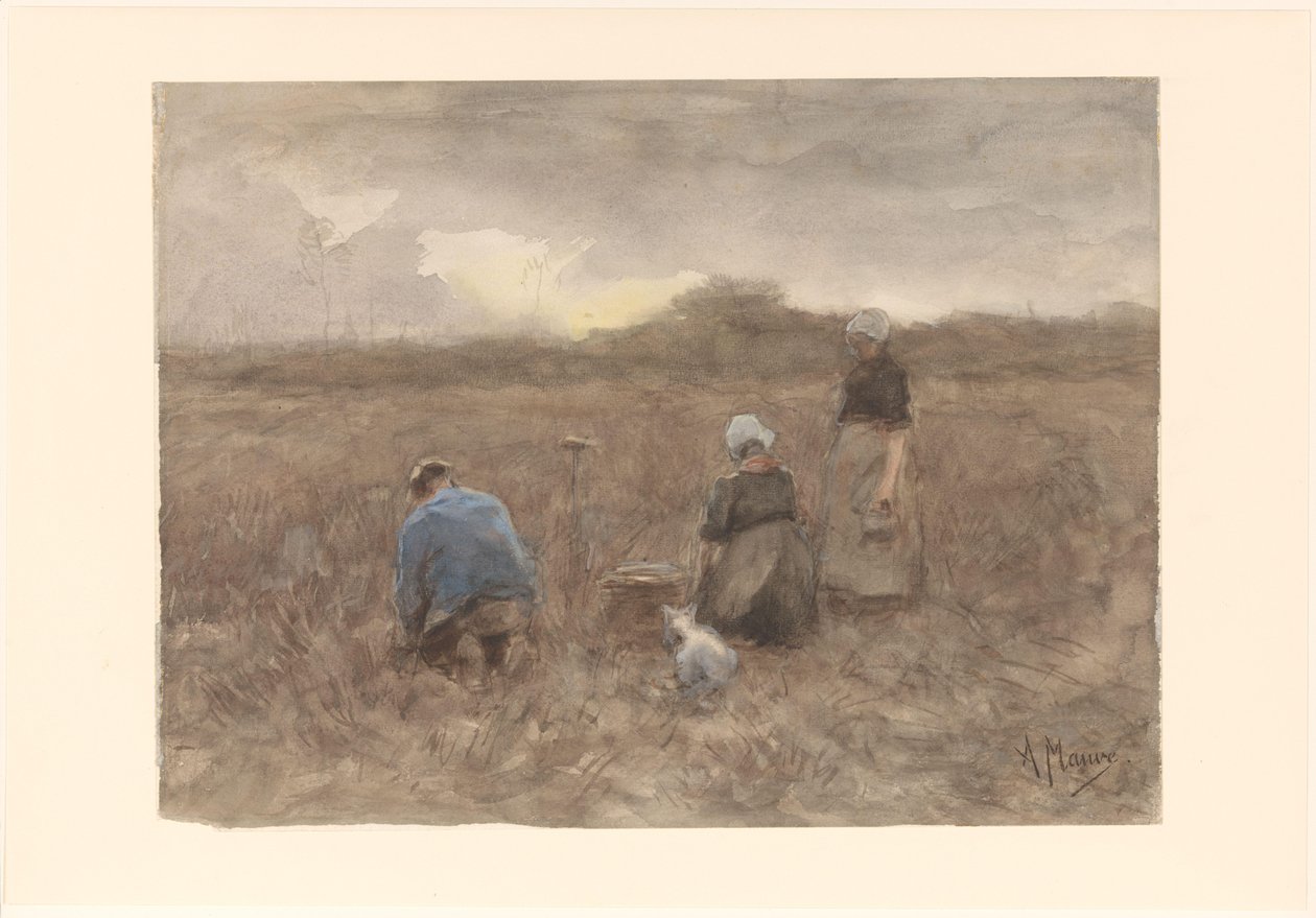 Burgonyabetakarítók alkotó: Anton Mauve