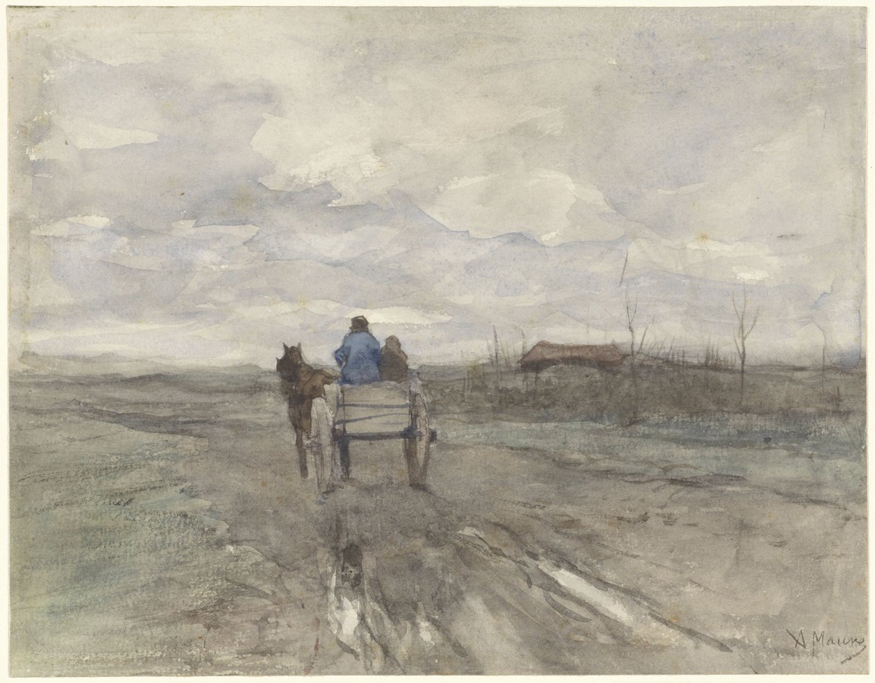 Farm kocsi egy országúton alkotó: Anton Mauve