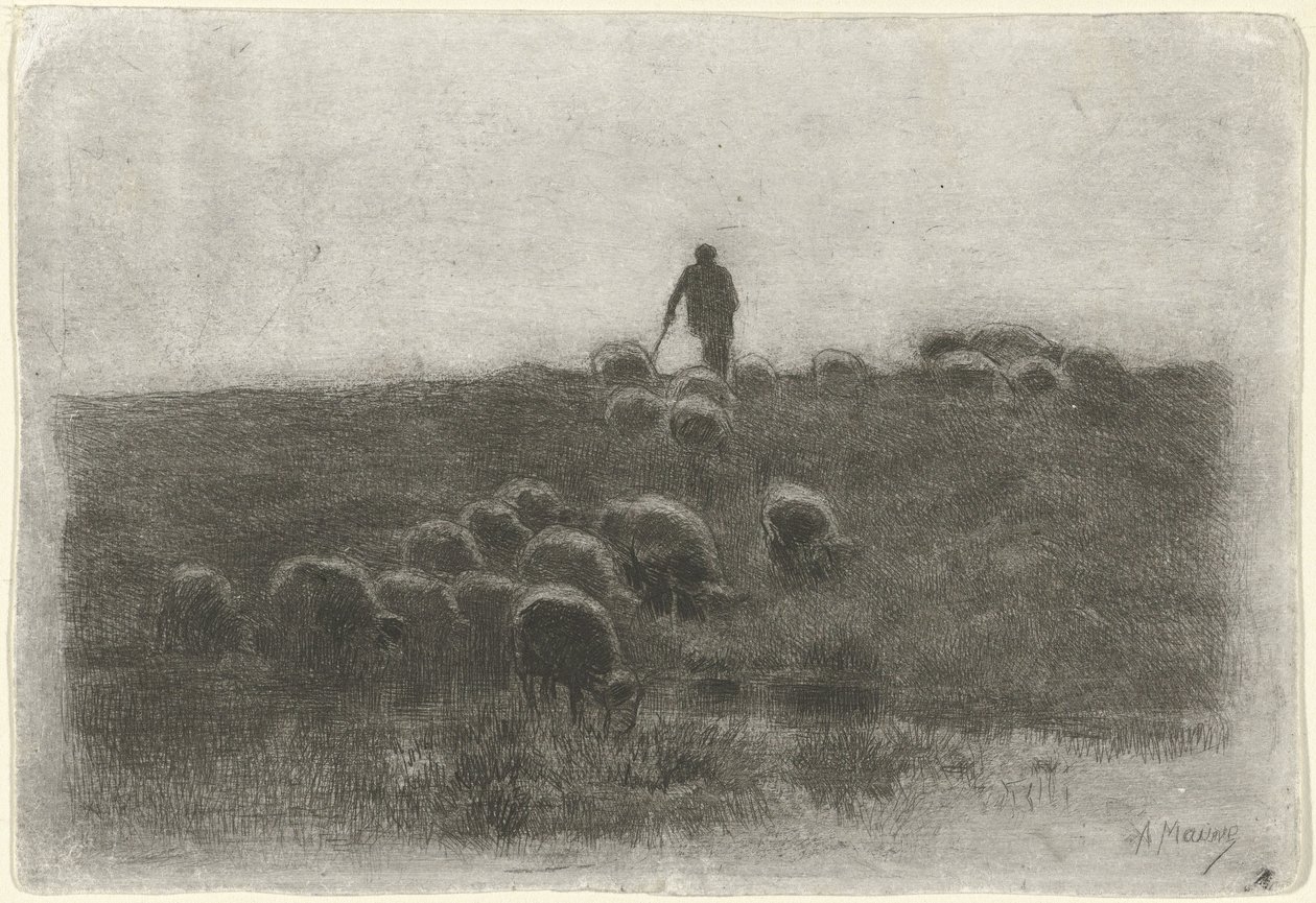 Pásztor juhnyájjal alkotó: Anton Mauve