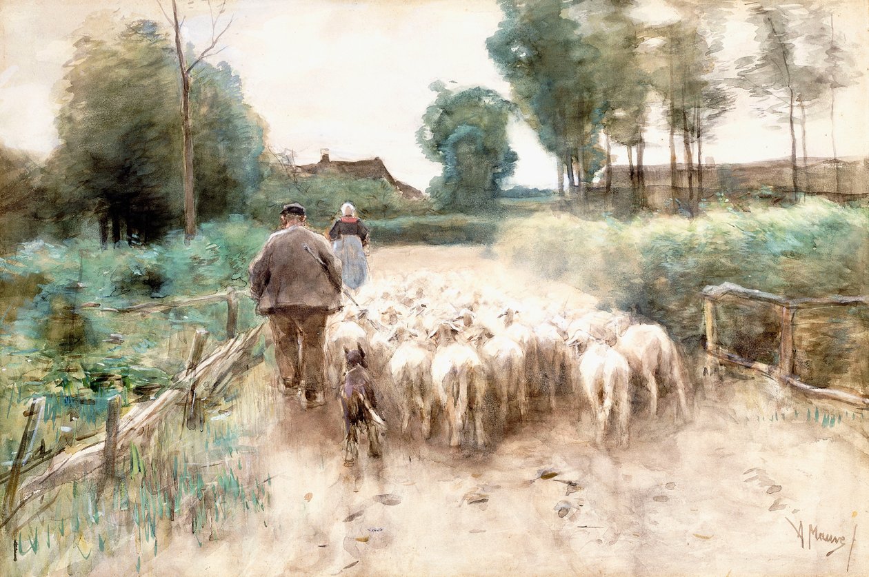 Hazafelé, alkotó: Anton Mauve