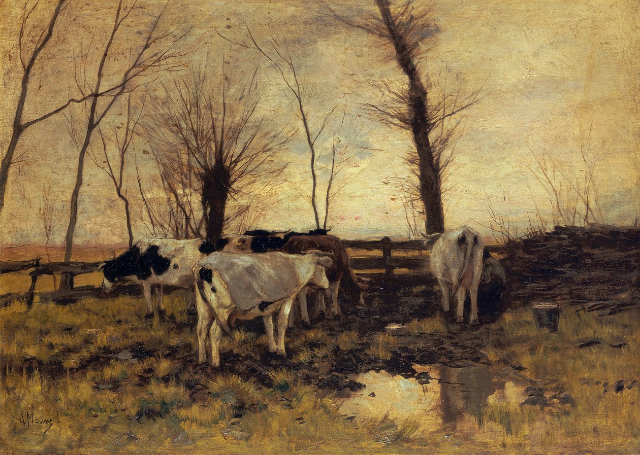 Tehenek a legelőn alkotó: Anton Mauve