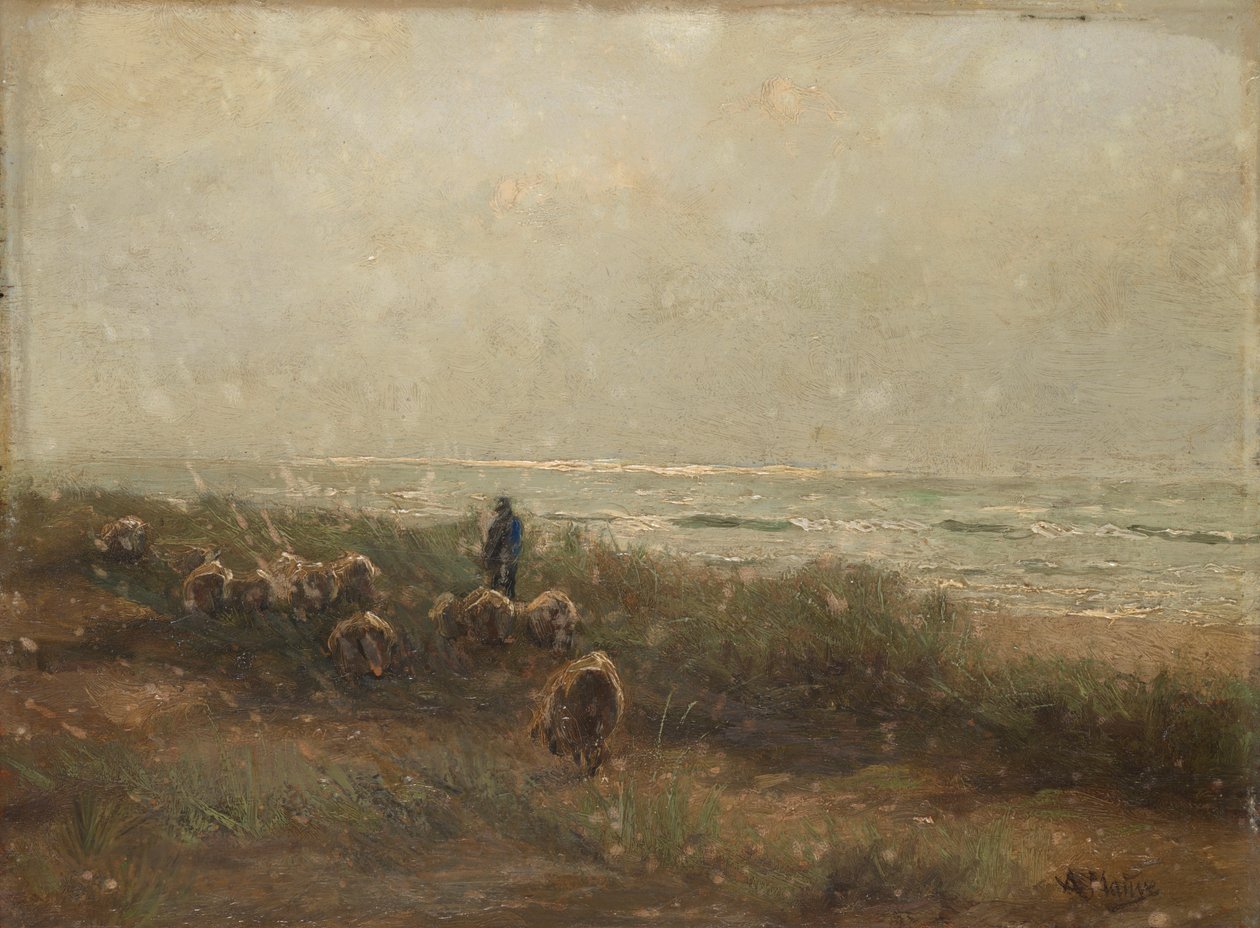 Táj juhpásztorral a tengerparton alkotó: Anton Mauve
