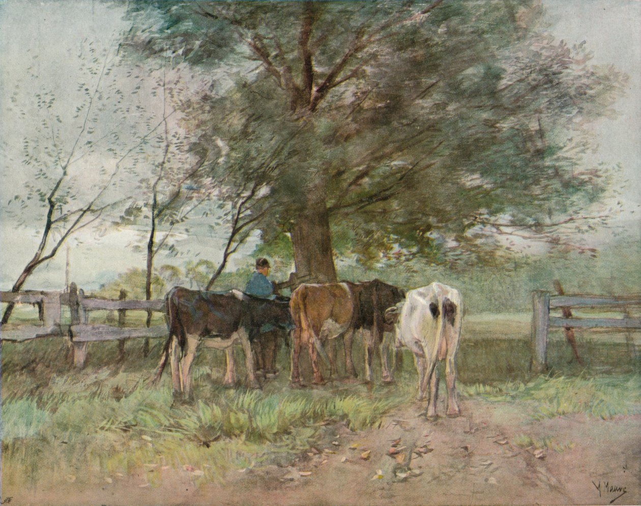 Fejési idő, c1858-1888, 1906-7 alkotó: Anton Mauve