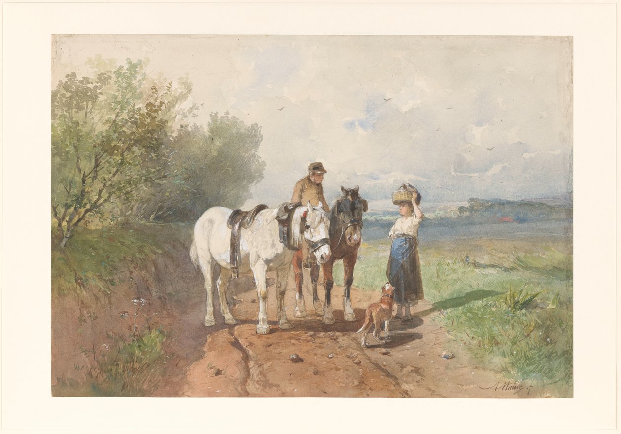 Csevegés egy országúton alkotó: Anton Mauve