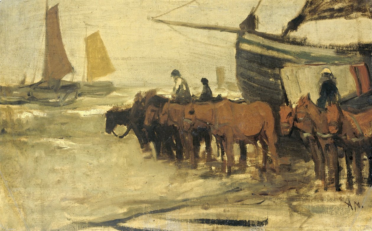 Egy halász ujját a tengerbe dugni alkotó: Anton Mauve