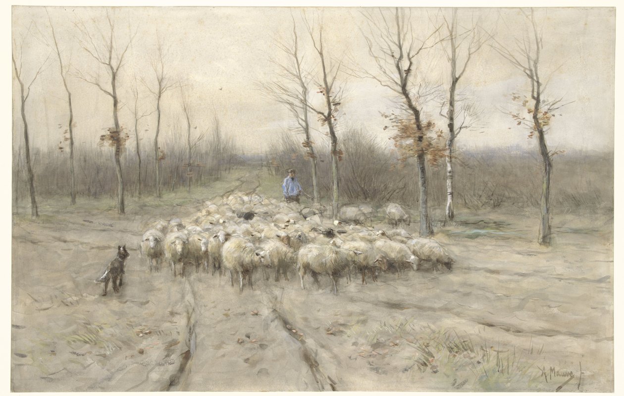 A birkacsorda a Laren melletti jószágon alkotó: Anton Mauve