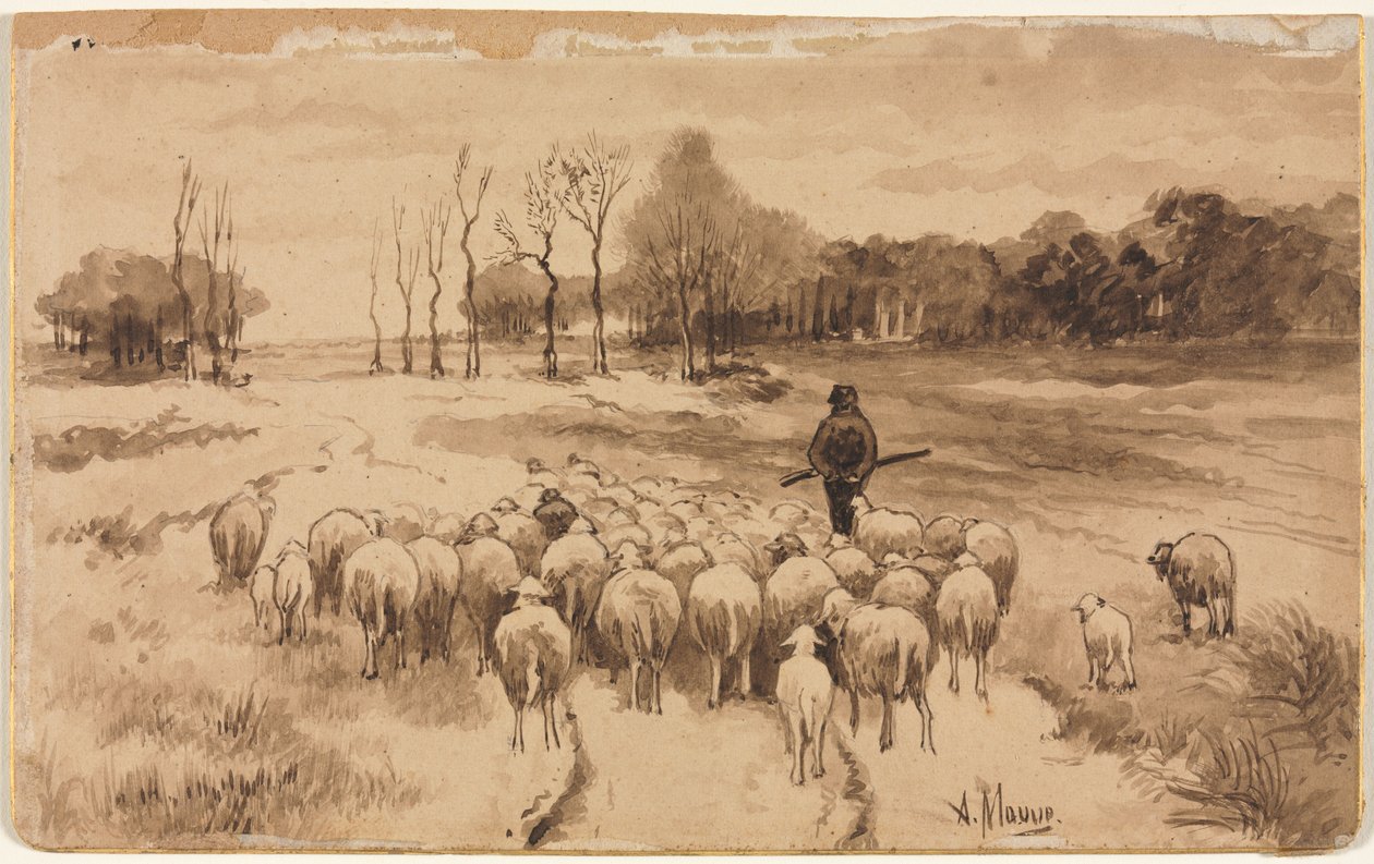 Pásztor a nyájával alkotó: Anton Mauve