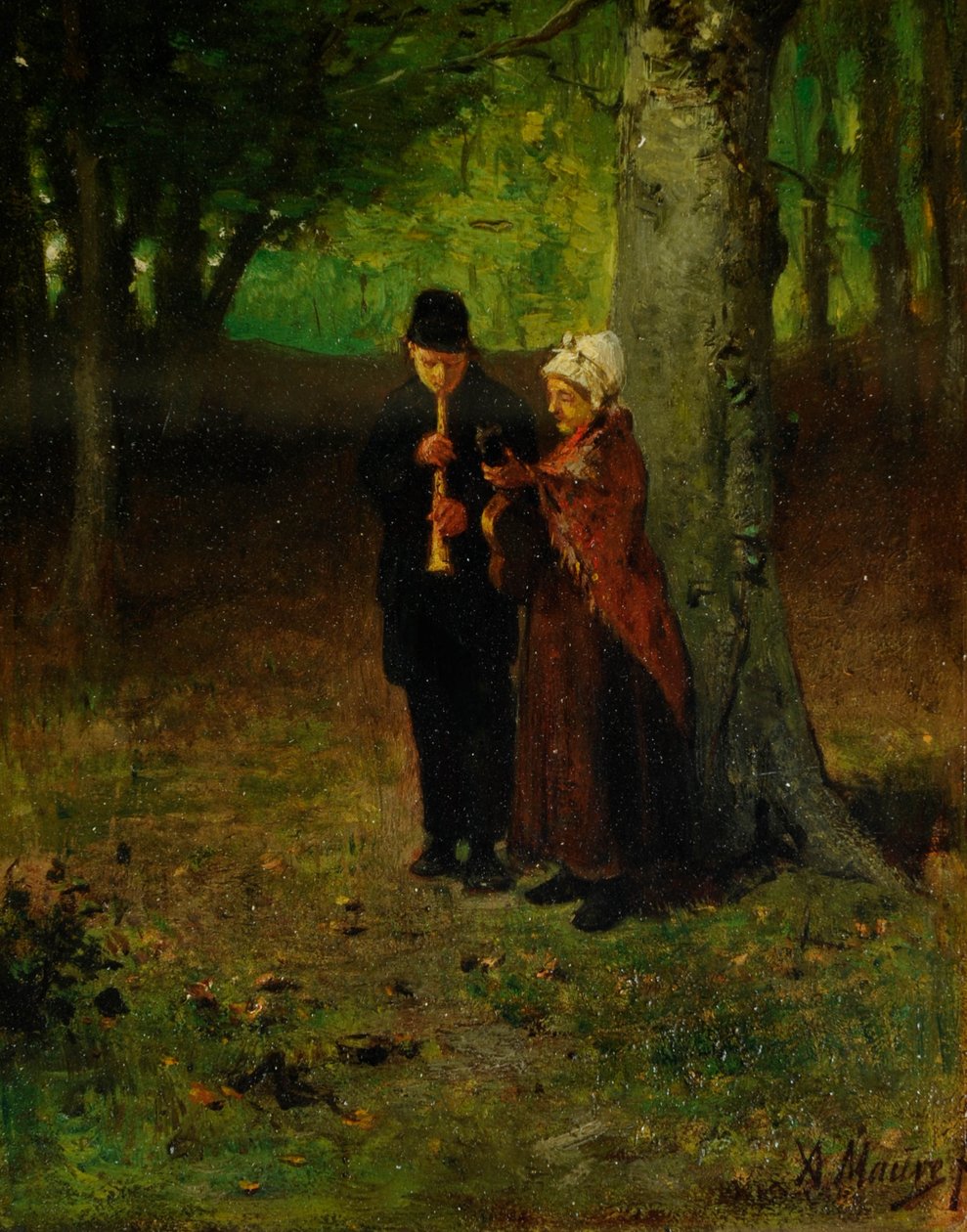 Vándorzenészek (olaj, fa) alkotó: Anton Mauve