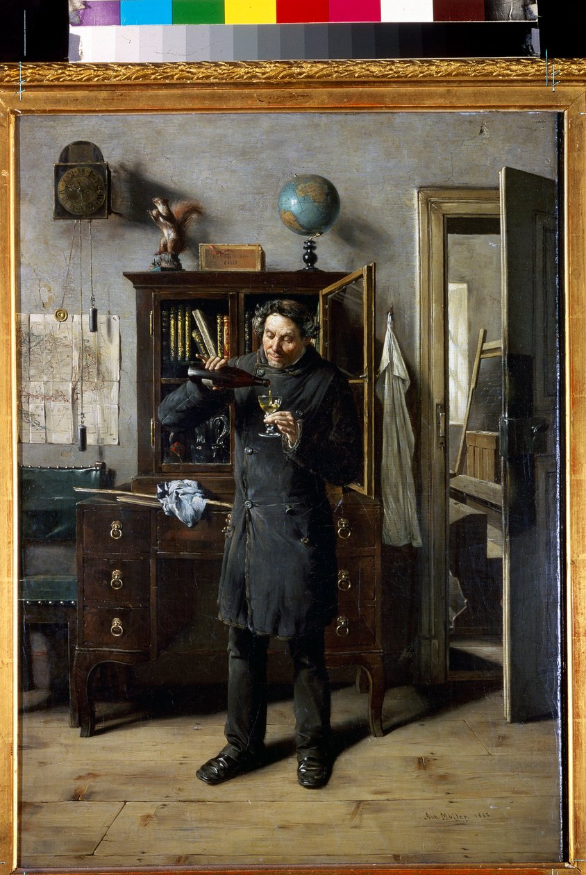 Részeg tanár – Anton Eduard Muller (Mueller) Tanár részeg (1853-1897) alkotó: Anton Muller