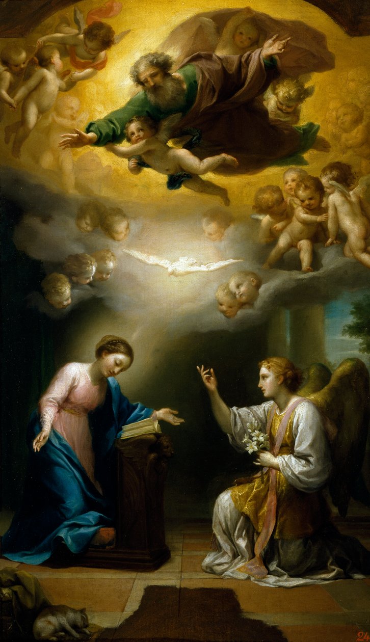 Angyali üdvözlet, Anton Raphael Mengs, 1767 körül, olaj, vászon alkotó: Anton Raphael Mengs
