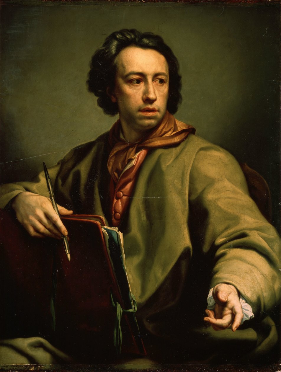 Önarckép (Önarckép). Anton Raphael Mengs (1728-1779) festménye, 1775 körül. Olaj, fa. Német művészet, klasszikus stílus. Ermitázs Múzeum, Szentpétervár. alkotó: Anton Raphael Mengs