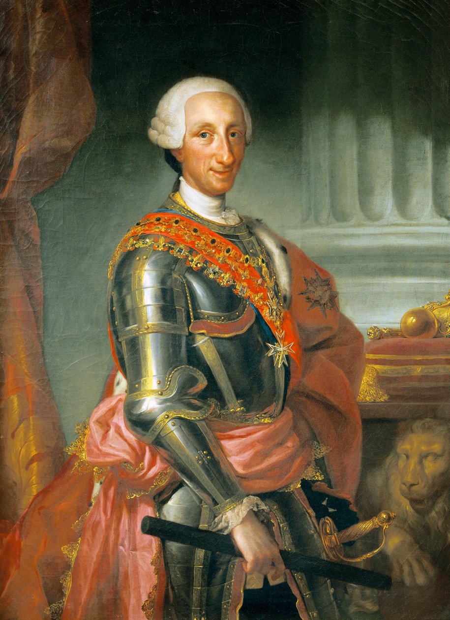 III. Károly spanyol király portréja, Anton Raphael Mengs, 1765 körül, olaj, vászon alkotó: Anton Raphael Mengs