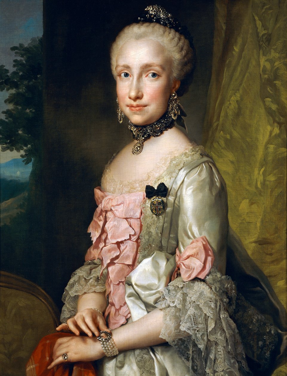 Maria Luisa of Bourbon portréja eljegyzése alkalmából, hogy férjhez menjen, Anton Raphael Mengs, 1764 körül, olaj, vászon alkotó: Anton Raphael Mengs
