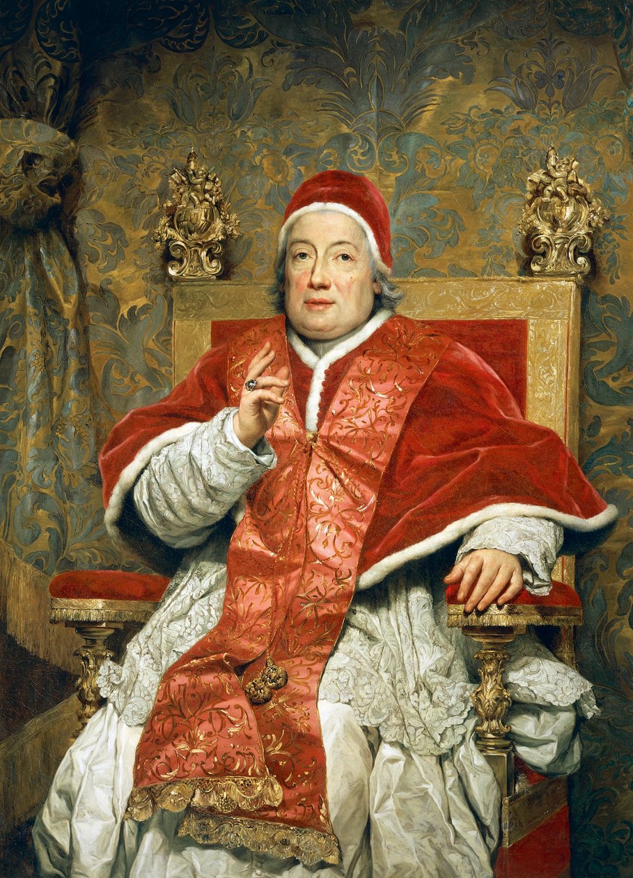 XIII. Rezzonico Kelemen pápa portréja, Anton Raphael Mengs, olaj, vászon alkotó: Anton Raphael Mengs