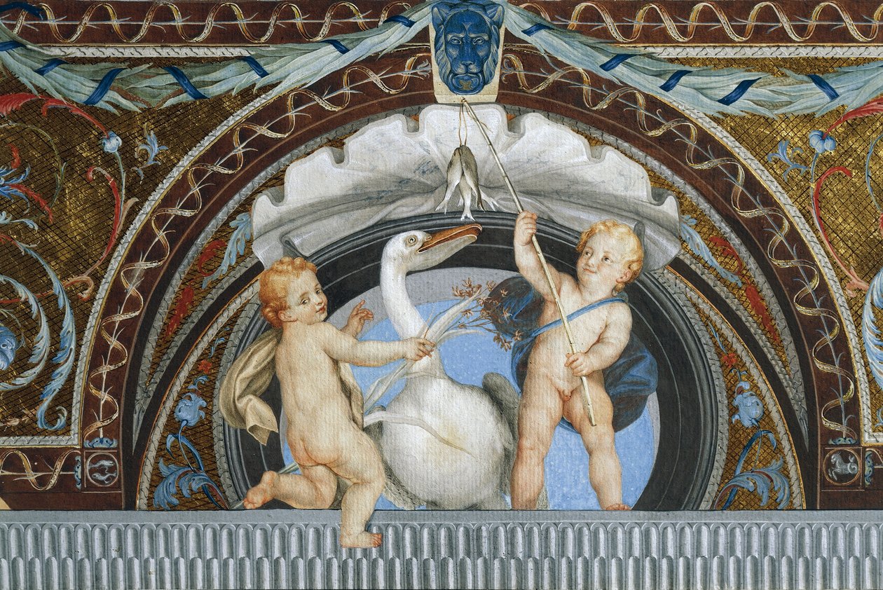 Putti Pelikánnal, Anton Raphael Mengs, részlet, vegyes technika alkotó: Anton Raphael Mengs