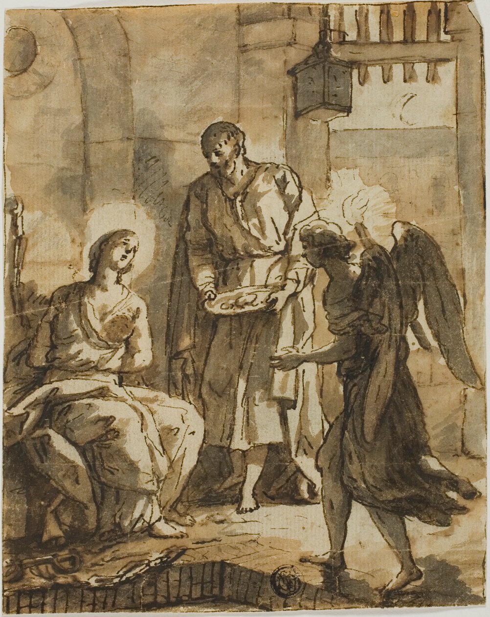 Szent Péter meglátogatja Szent Ágát a börtönben és meggyógyítja a sebeit alkotó: Anton Raphael Mengs