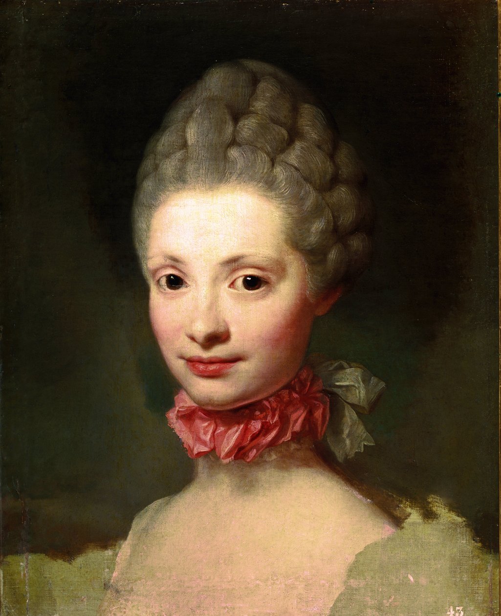 Marie Louise de Bourbon-Parma befejezetlen portréja (olaj, vászon alkotó: Anton Raphael Mengs