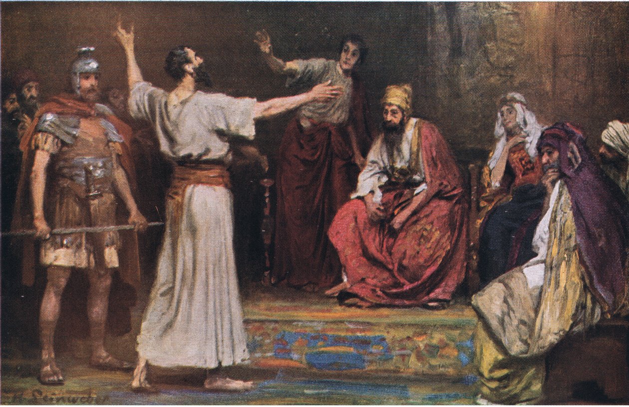Pál Festus és Agrippa előtt, Hulbert története a Bibliáról című művéből, amelyet a The John Winston Company adott ki, 1932 alkotó: Anton Robert Leinweber