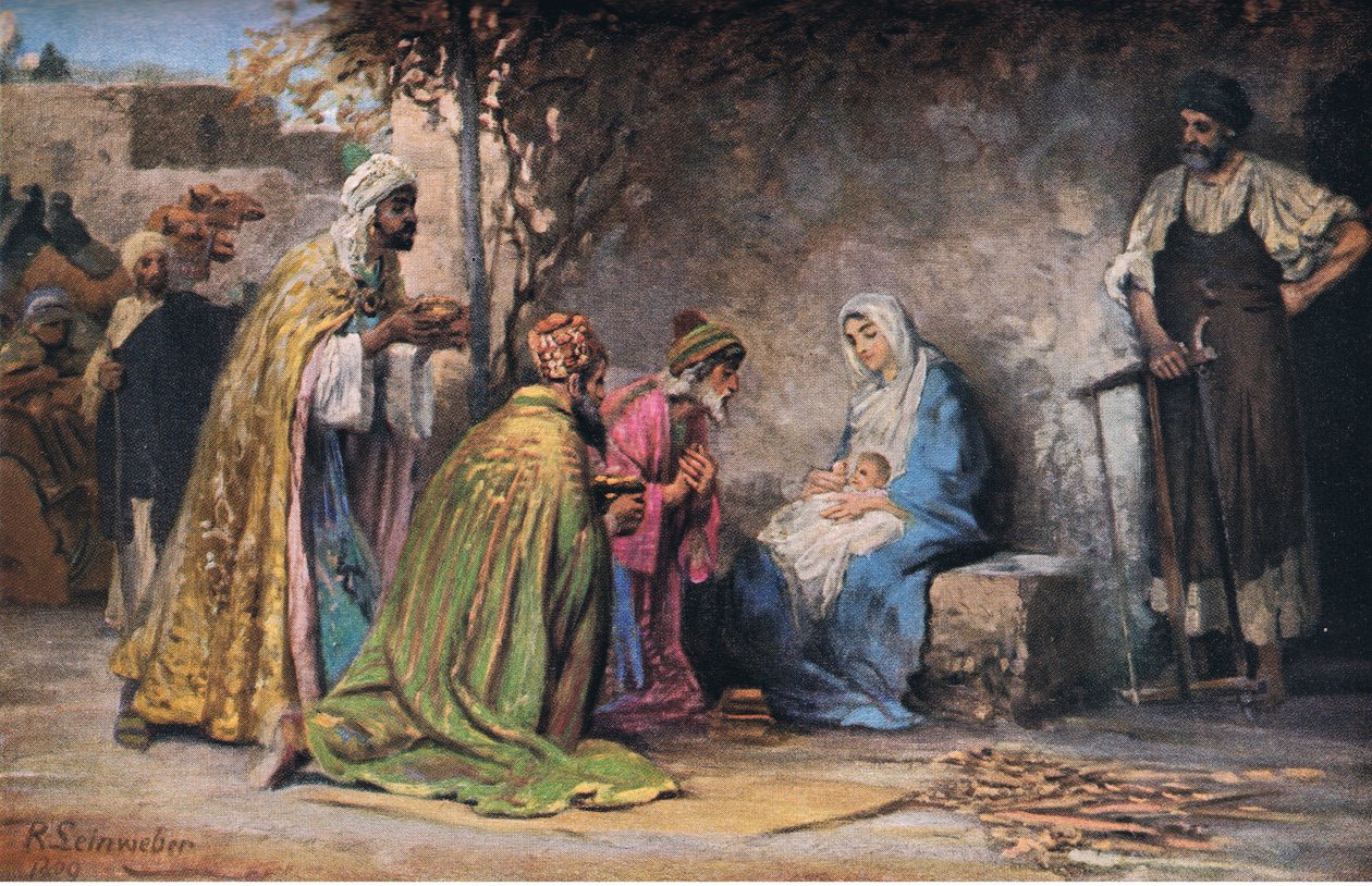 The Adoration, a Hulberts Story of the Bible-ből, a The John Winston Company kiadásában, 1932 alkotó: Anton Robert Leinweber