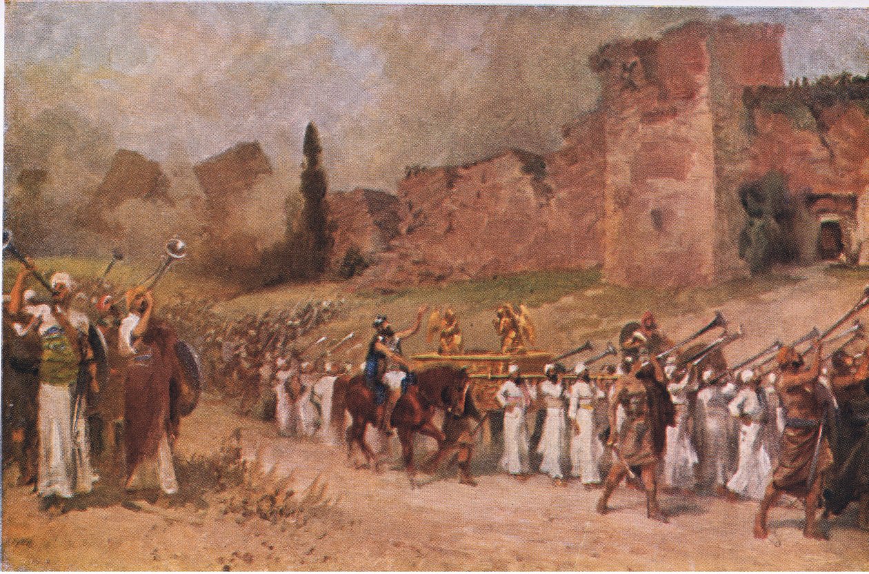 Jerikó fala leomlott, Hulbert története a Bibliáról című művéből, amelyet a The John Winston Company adott ki, 1932 alkotó: Anton Robert Leinweber