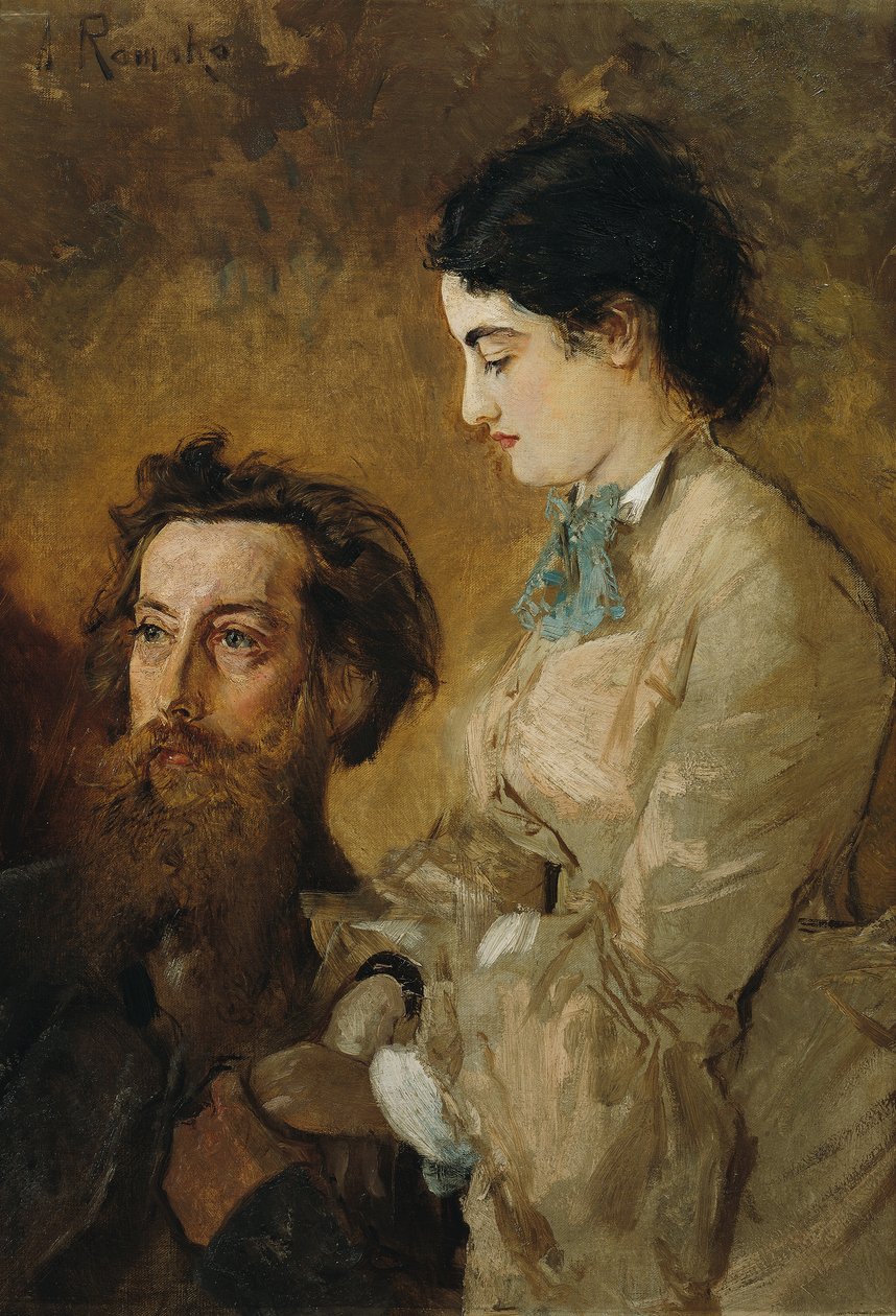 Reinhold Begas szobrász feleségével, Margarethével alkotó: Anton Romako