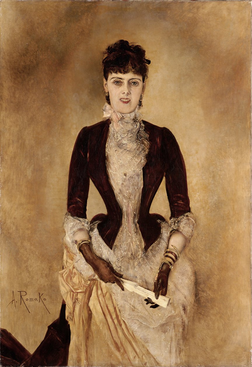 Isabella Reisser portréja - Romako, Anton (1832-1889) - 1885 - Olaj, vászon - 130,5x90 - Leopold Múzeum, Bécs alkotó: Anton Romako