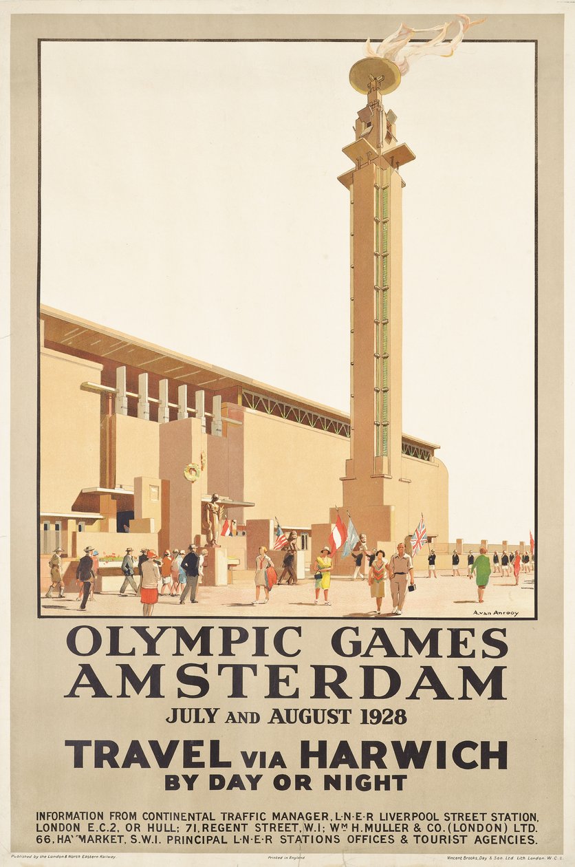 Az 1928-as amszterdami olimpiát hirdető plakát alkotó: Anton Van Anrooy