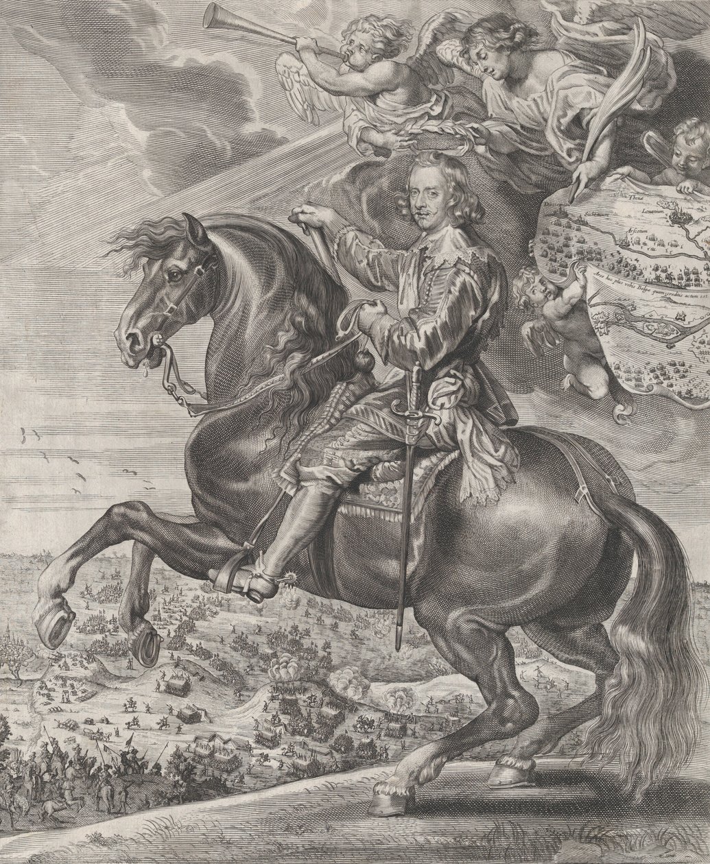 Az osztrák bíboros-Infante Ferdinánd portréja, lóháton, kb. 1630-54. alkotó: Anton van der Does