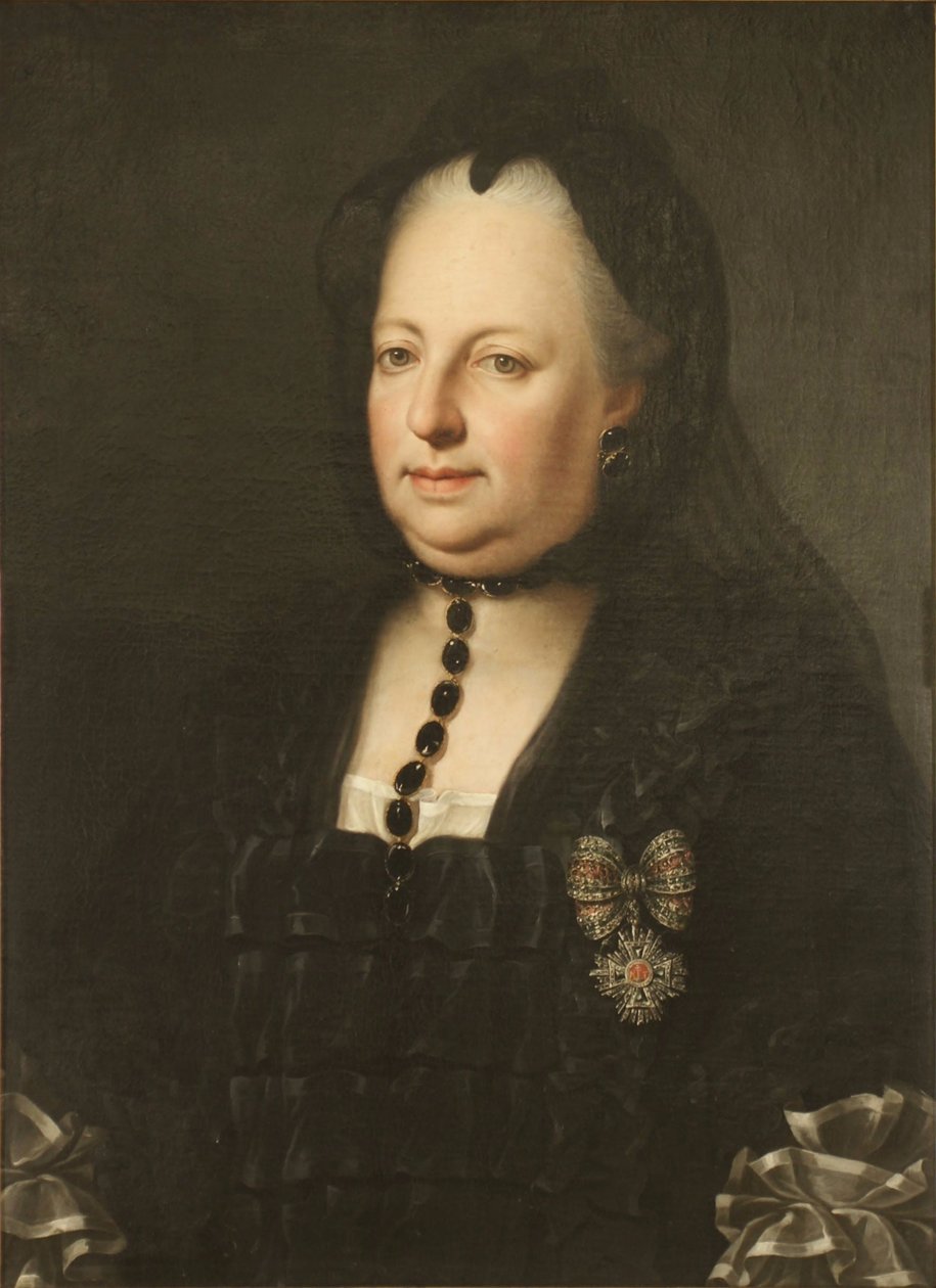 Mária Terézia gyászruhába öltözve alkotó: Anton von Maron