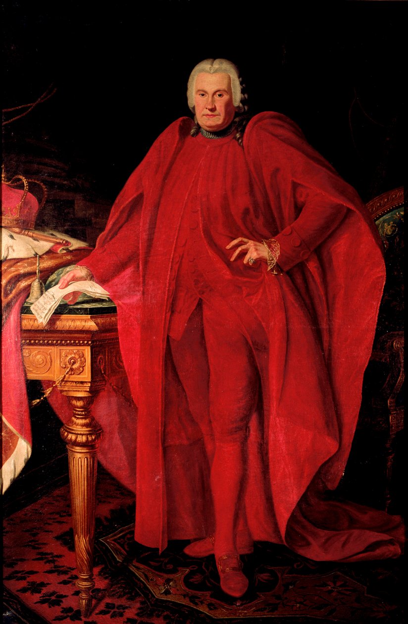 Alerame Maria Pallavicino (1730-1805) portréja A Gének Köztársaság dózse 1789-től 1791-ig Anton von Maron (1733-1808) festménye V. 223x148 cm Gének, Domenico Pallavicino elvű gyűjtemény alkotó: Anton von Maron