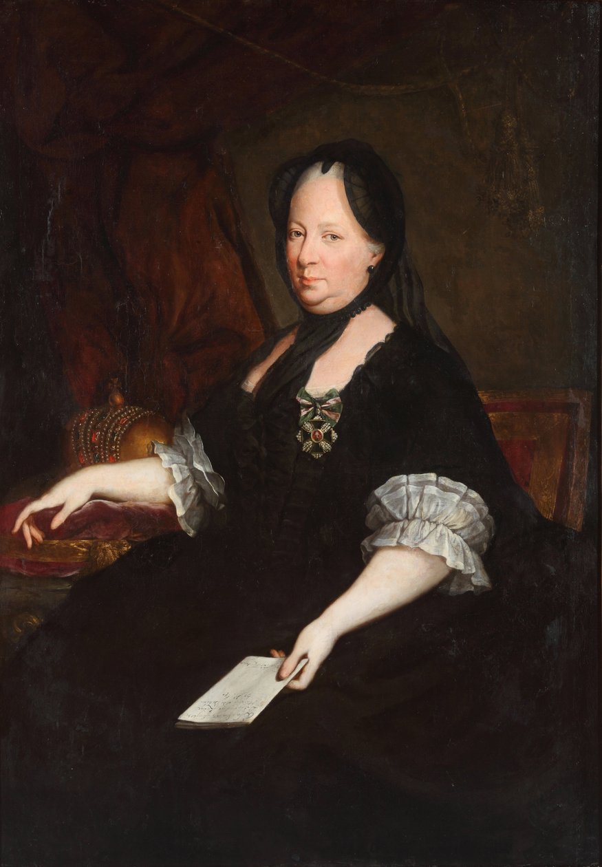 Mária Terézia osztrák császárné 1717-1780 özvegy portréja, 1772 alkotó: Anton von Maron