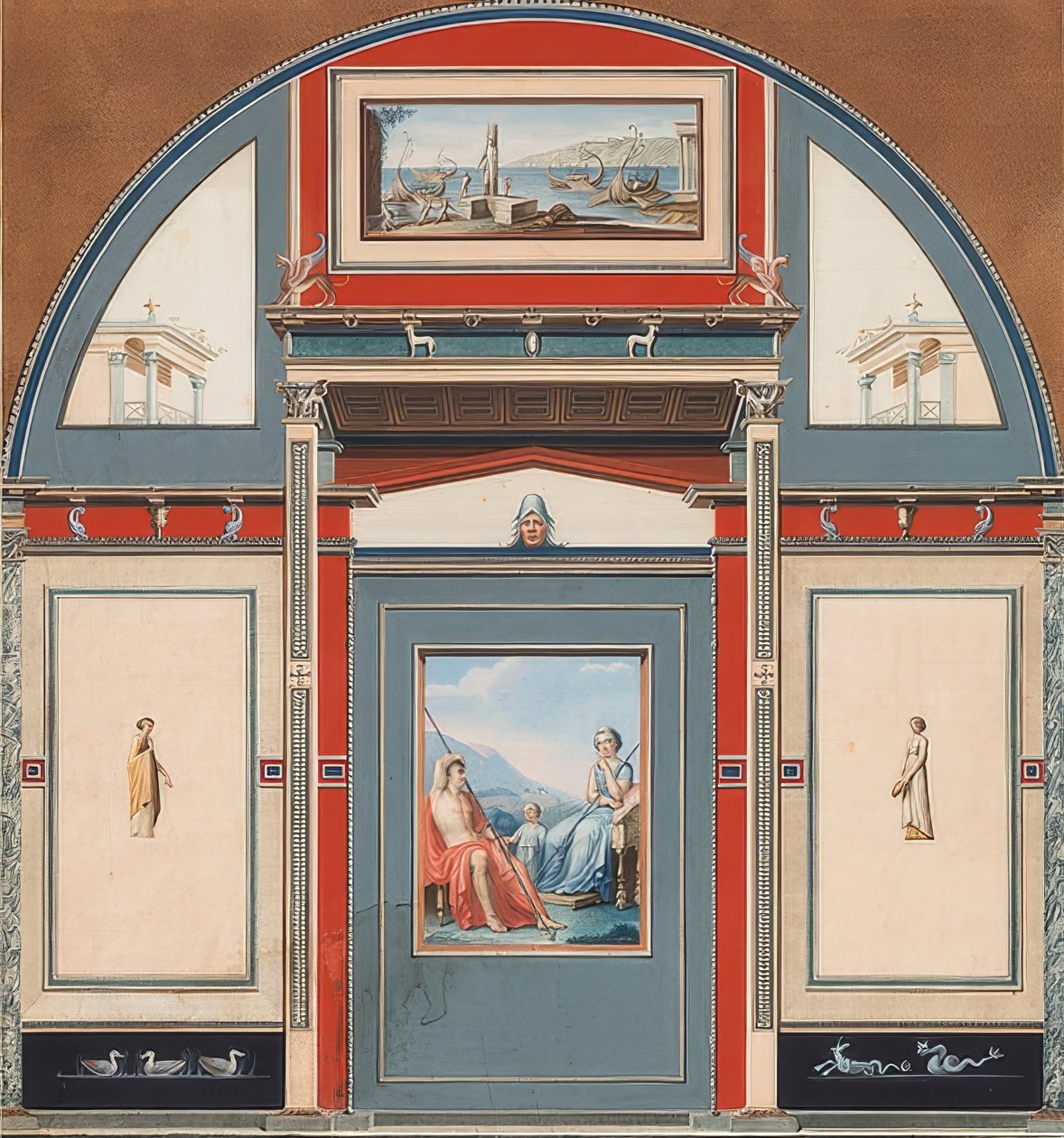 Falfestmény egy római házról a Villa Negroni területén Rómában, Venus és Adonis. 1781 alkotó: Anton von Maron