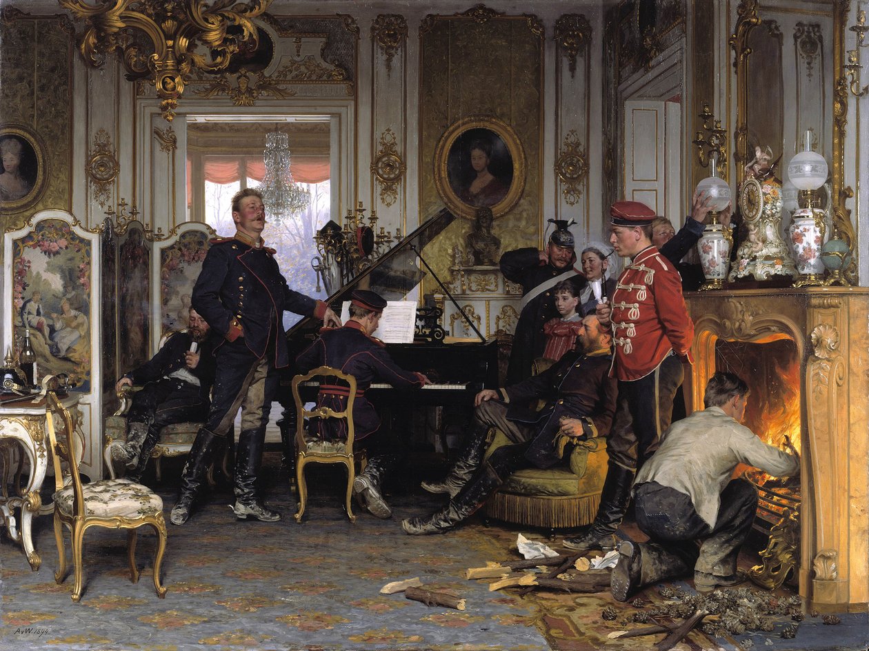 A Párizs melletti csapatok negyedében, 1894 alkotó: Anton Alexander von Werner