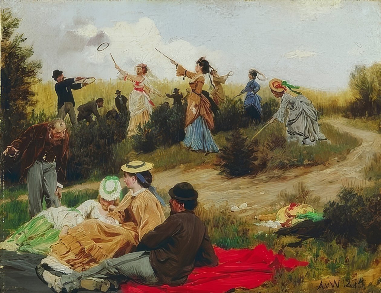 Ringelspiel a vasárnapi kiránduláson. 1874 alkotó: Anton Alexander von Werner