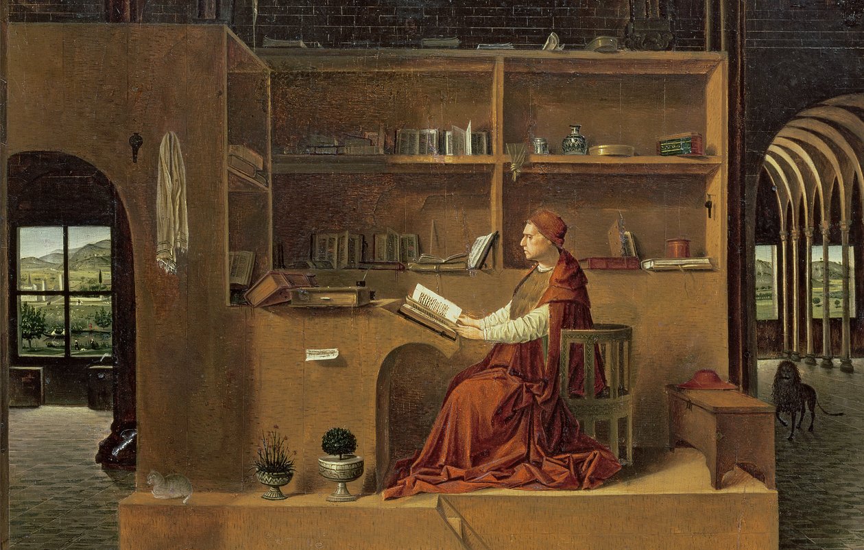 Szent Jeromos a dolgozószobájában, 1475 körül (a 29420-as részlet) alkotó: Antonello da Messina