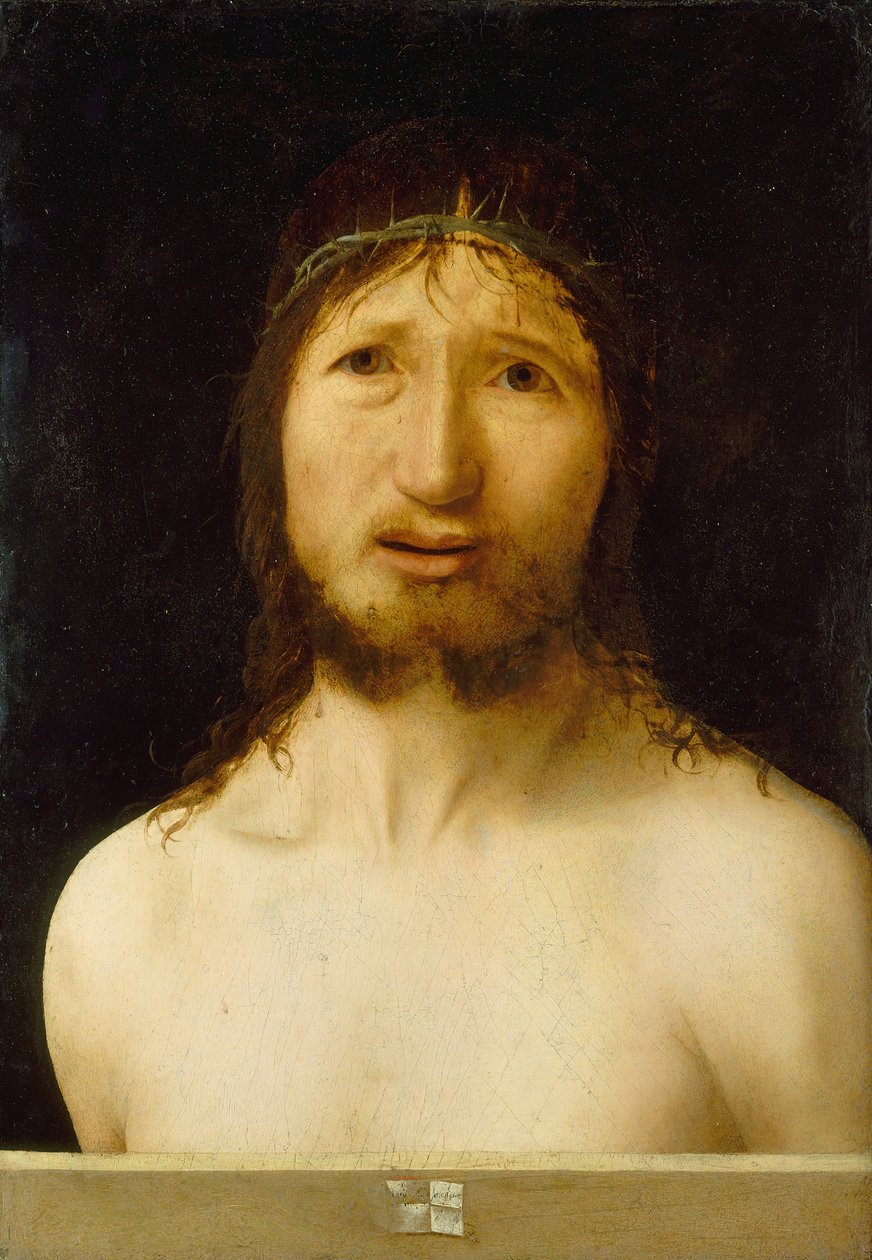 A tövisekkel megkoronázott Krisztus. alkotó: Antonello da Messina