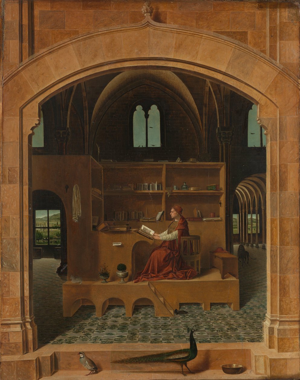 Szent Jeromos a dolgozószobájában alkotó: Antonello da Messina